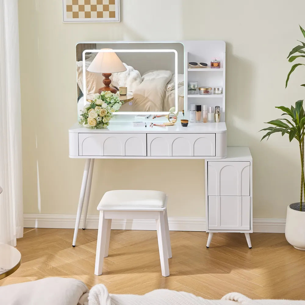 Modern Makeup Vanity with LED Mirror