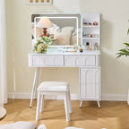 Modern Makeup Vanity with LED Mirror