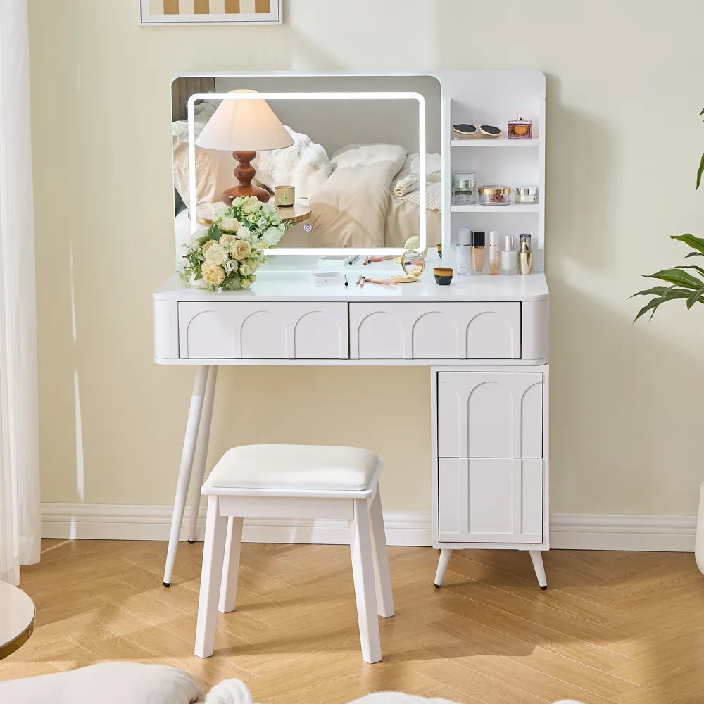 Modern Makeup Vanity with LED Mirror