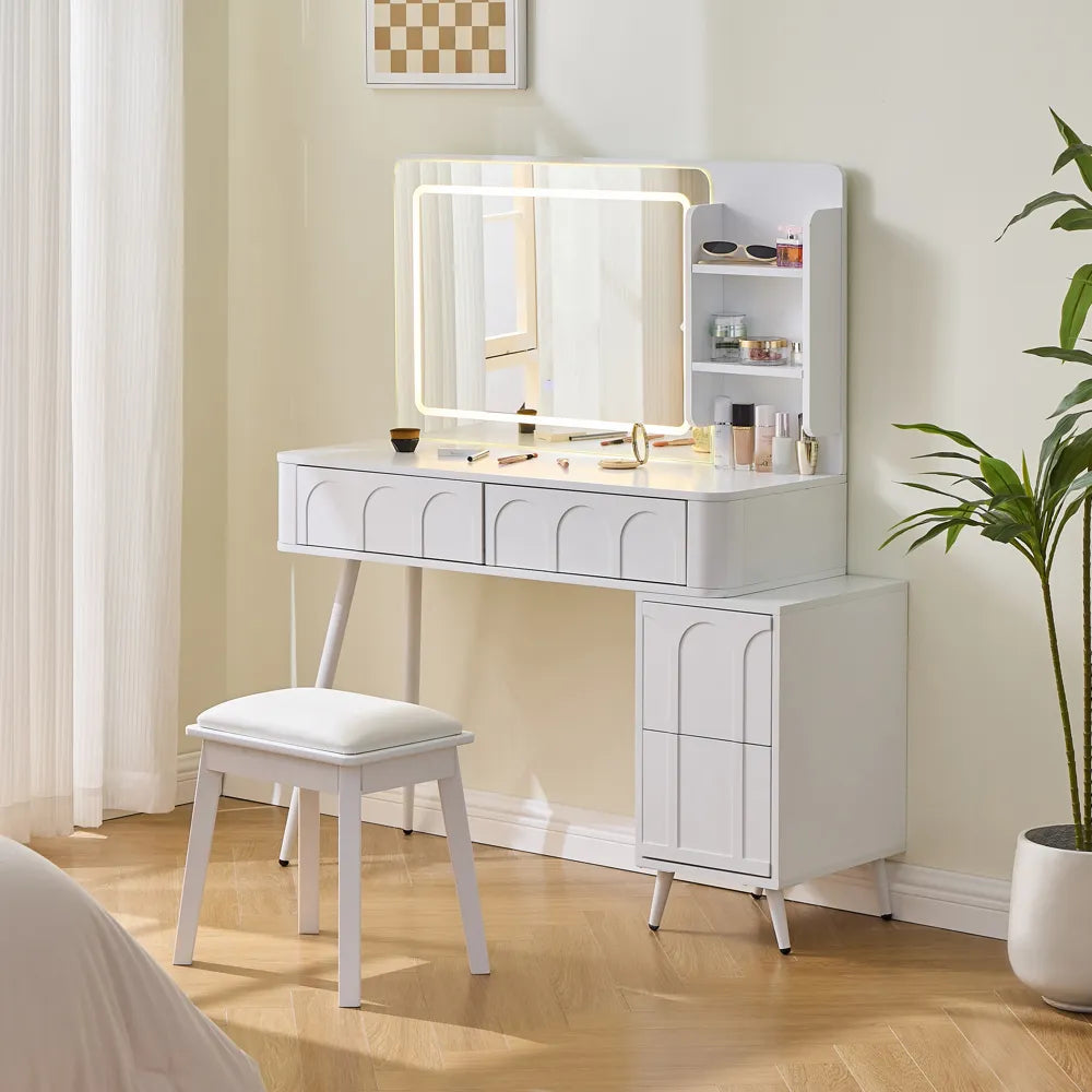 Modern Makeup Vanity with LED Mirror