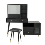 Modern Makeup Vanity with LED Mirror & Storage Cabinet