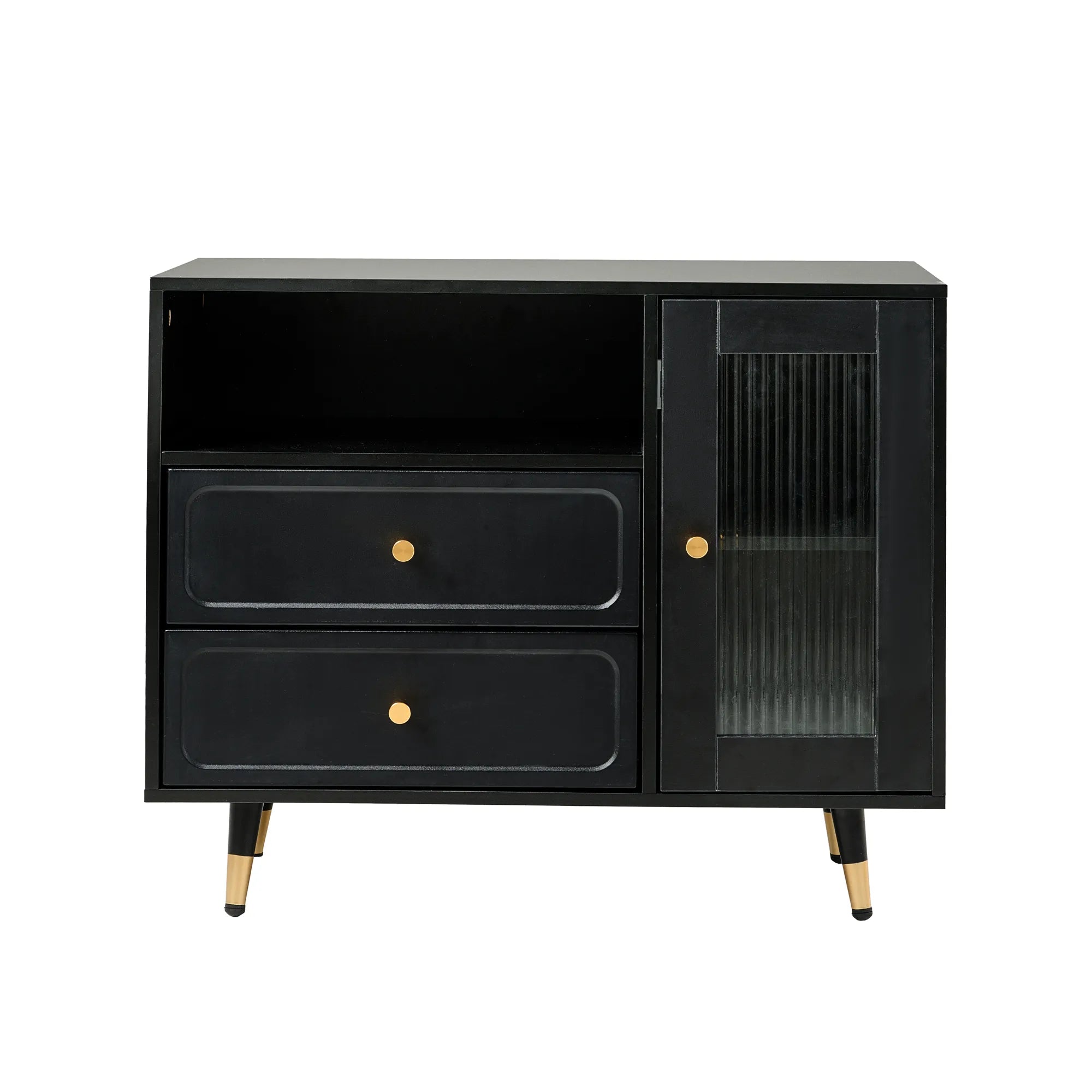 Modern Makeup Vanity with LED Mirror & Storage Cabinet