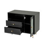 Modern Makeup Vanity with LED Mirror & Storage Cabinet
