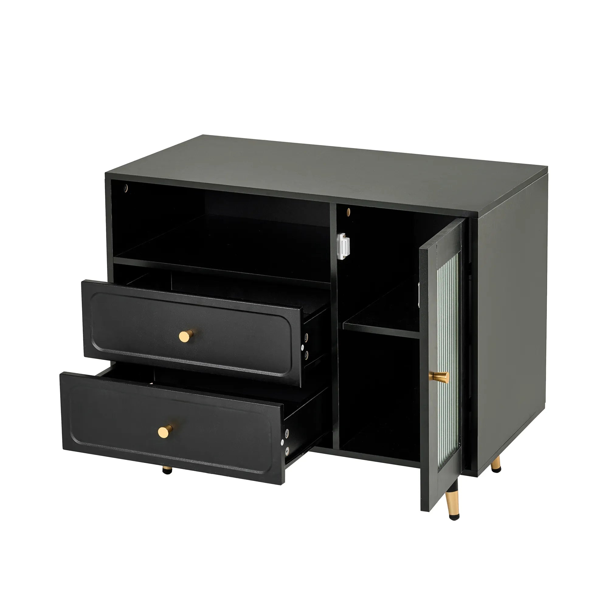 Modern Makeup Vanity with LED Mirror & Storage Cabinet