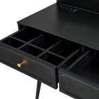 Modern Makeup Vanity with LED Mirror & Storage Cabinet