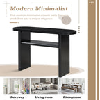 Modern Minimalist Entryway Console Table with Rounded Edges and Shelf