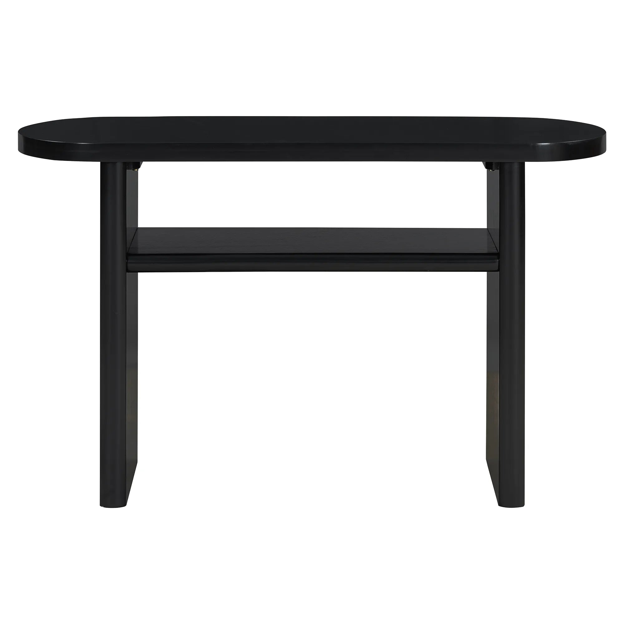 Modern Minimalist Entryway Console Table with Rounded Edges and Shelf
