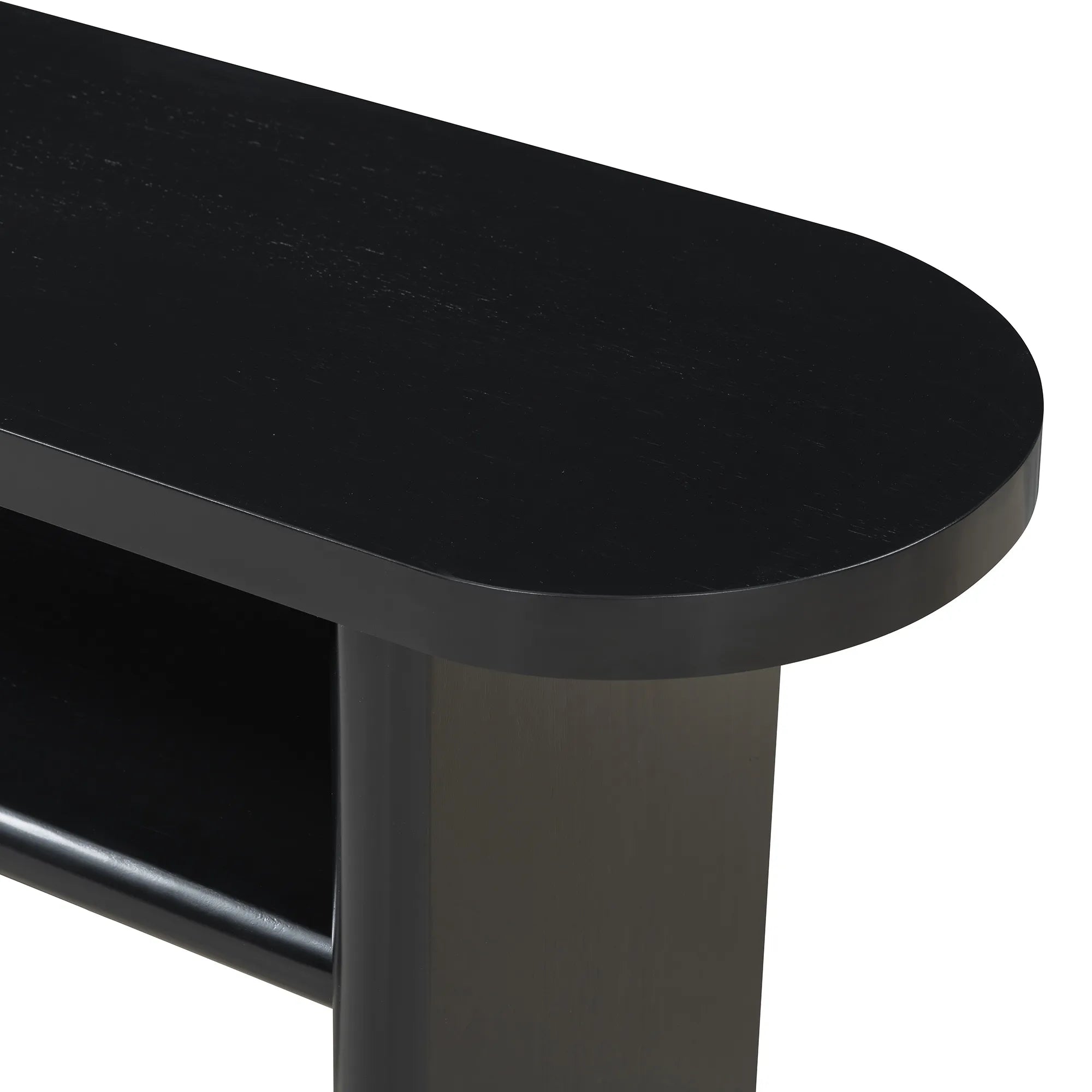 Modern Minimalist Entryway Console Table with Rounded Edges and Shelf