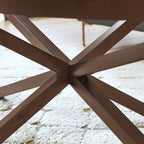 Modern Oval Tempered Glass Coffee Table with Solid Wood Base