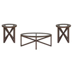 Modern Oval Tempered Glass Coffee Table with Solid Wood Base