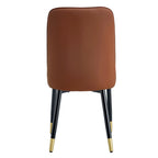 Modern PU Leather Dining Chair Set With Brown And Gray Due Tone