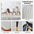 Modern PU Leather Dining Chair Set With Brown And Gray Due Tone