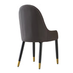 Modern PU Leather Dining Chair Set With Brown And White Color