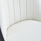 Modern PU Leather Dining Chair Set With White And Gray Due Tone