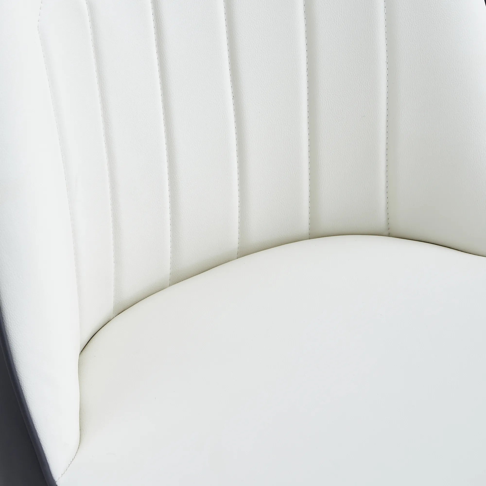 Modern PU Leather Dining Chair Set With White And Gray Due Tone