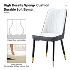 Modern PU Leather Dining Chair Set With White And Gray Due Tone