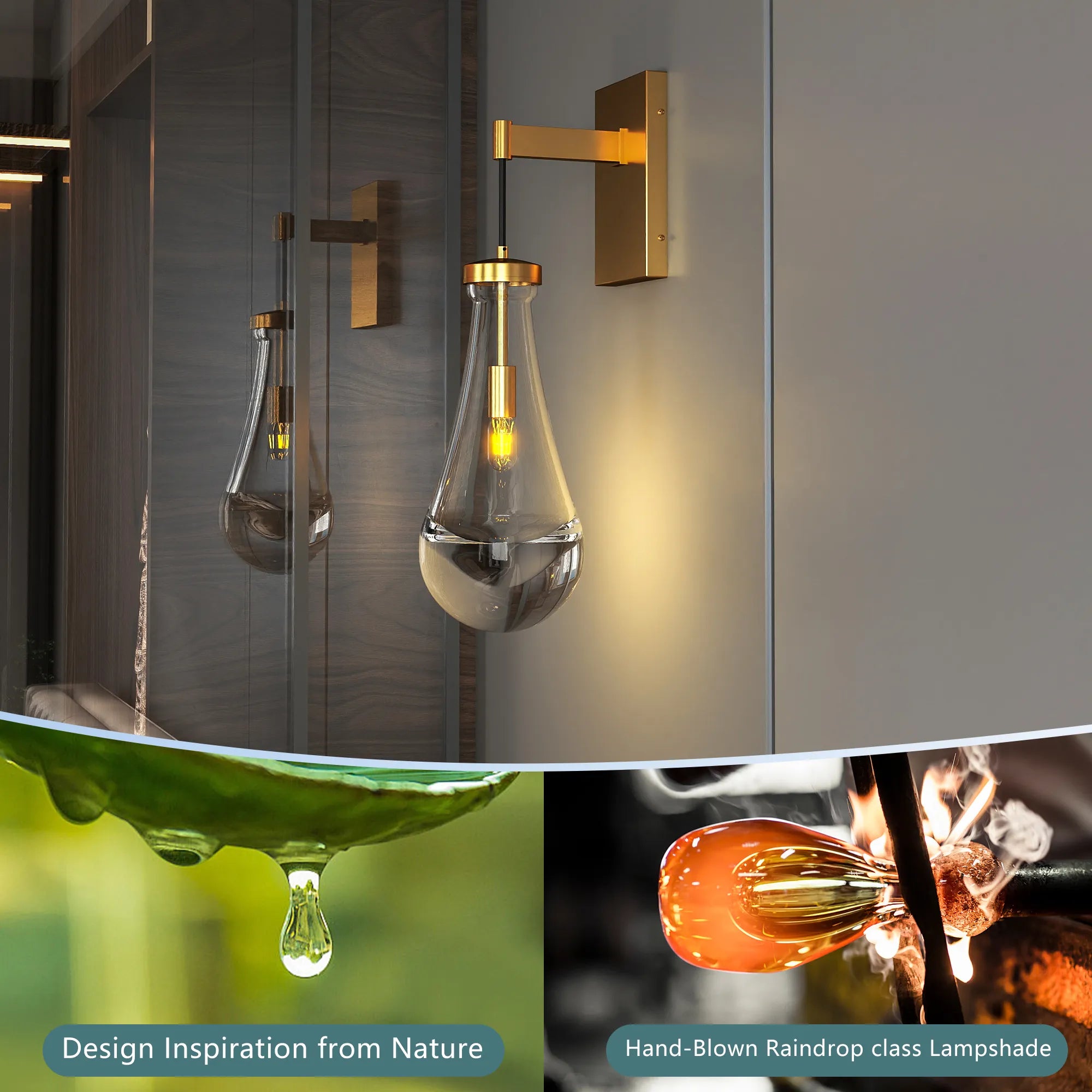 Modern Raindrop Glass Wall Sconce