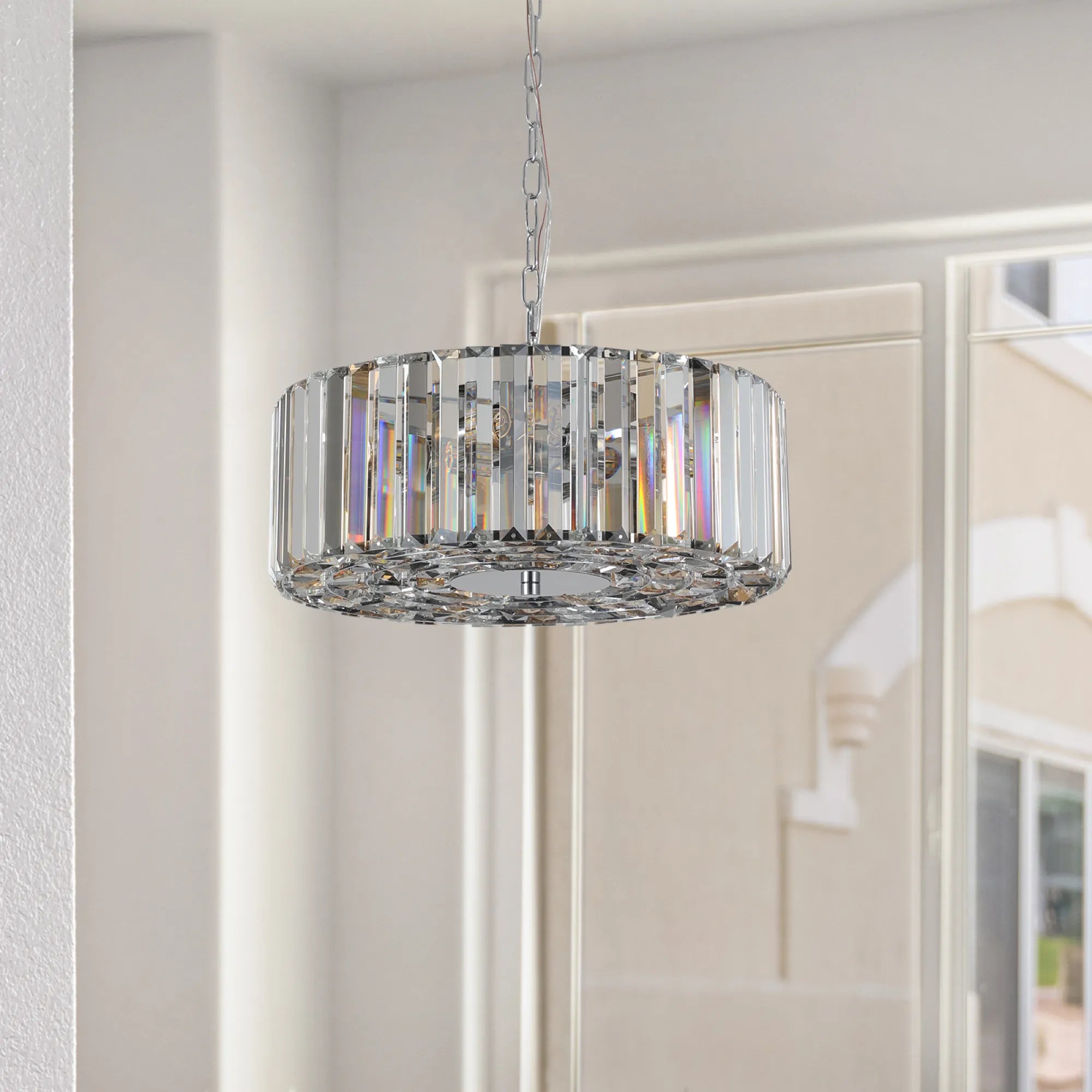 Modern Round Crystal Pendant Chandelier