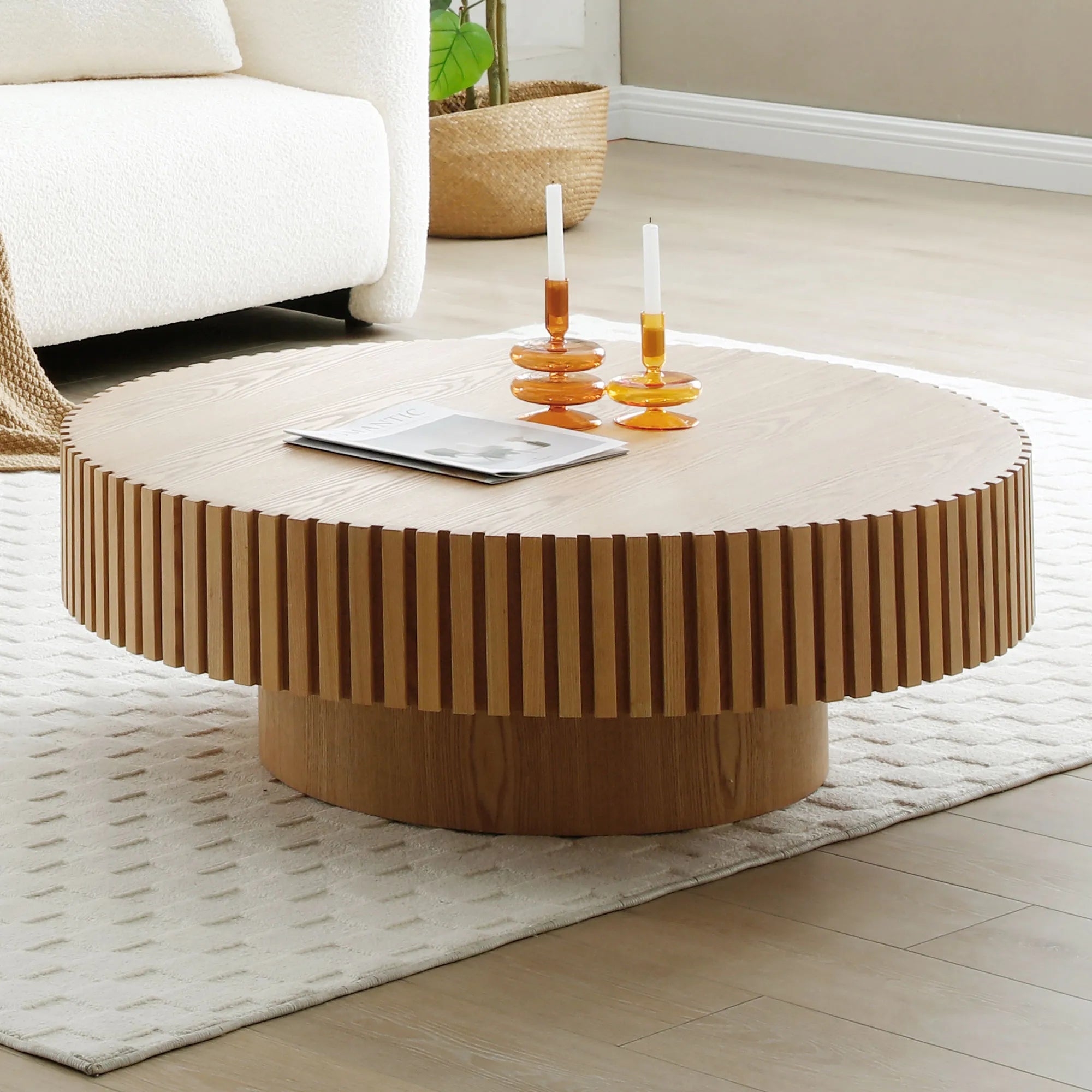 Modern Round Handcraft Drum Coffee Table