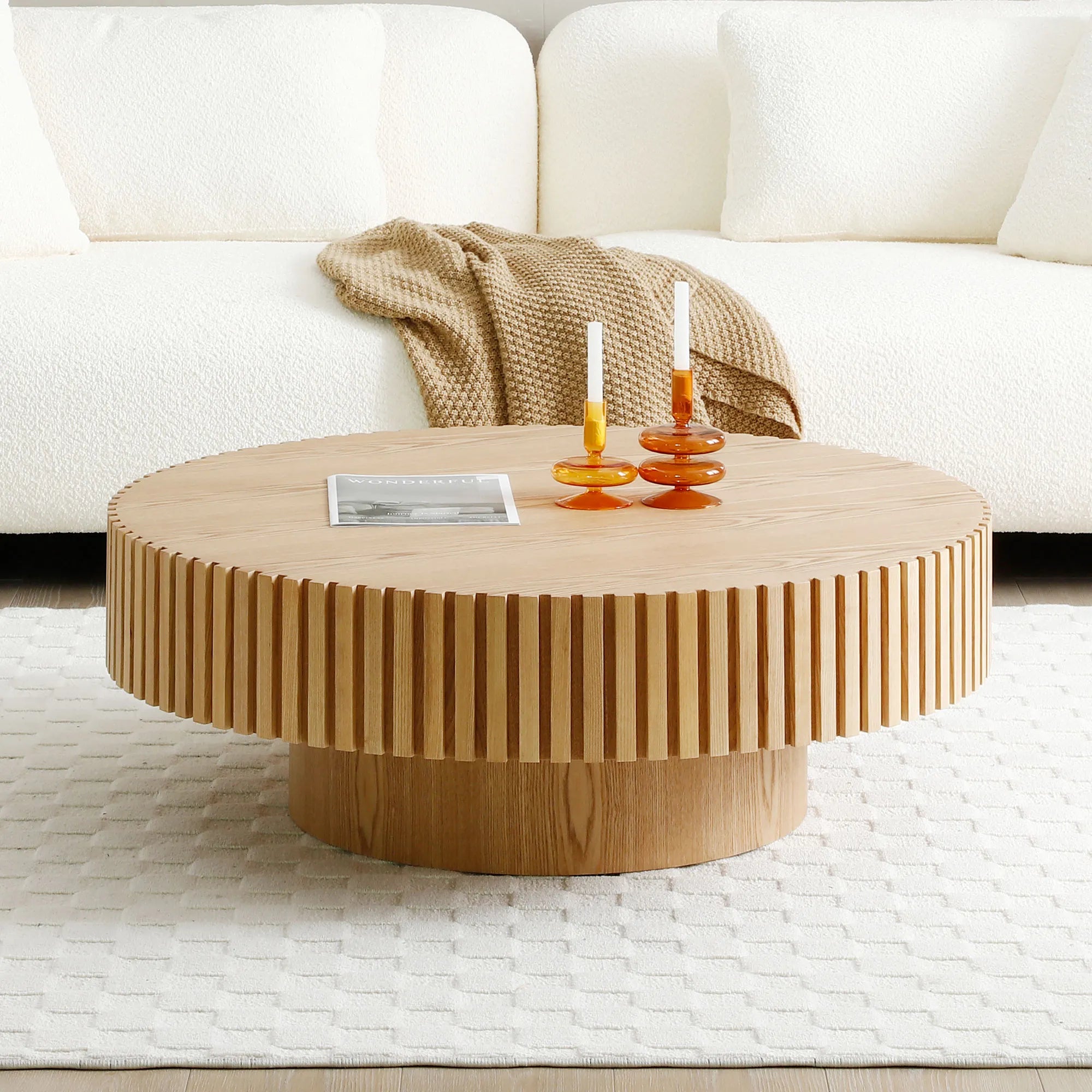 Modern Round Handcraft Drum Coffee Table