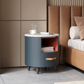 Modern Round Nightstand with Drawer
