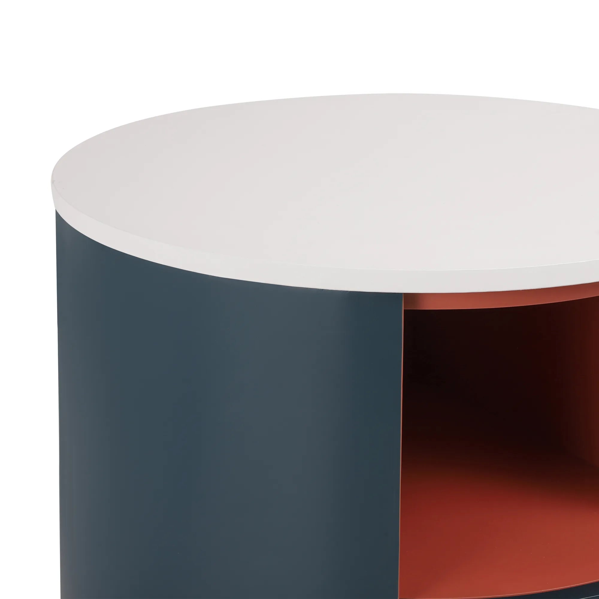 Modern Round Nightstand with Drawer