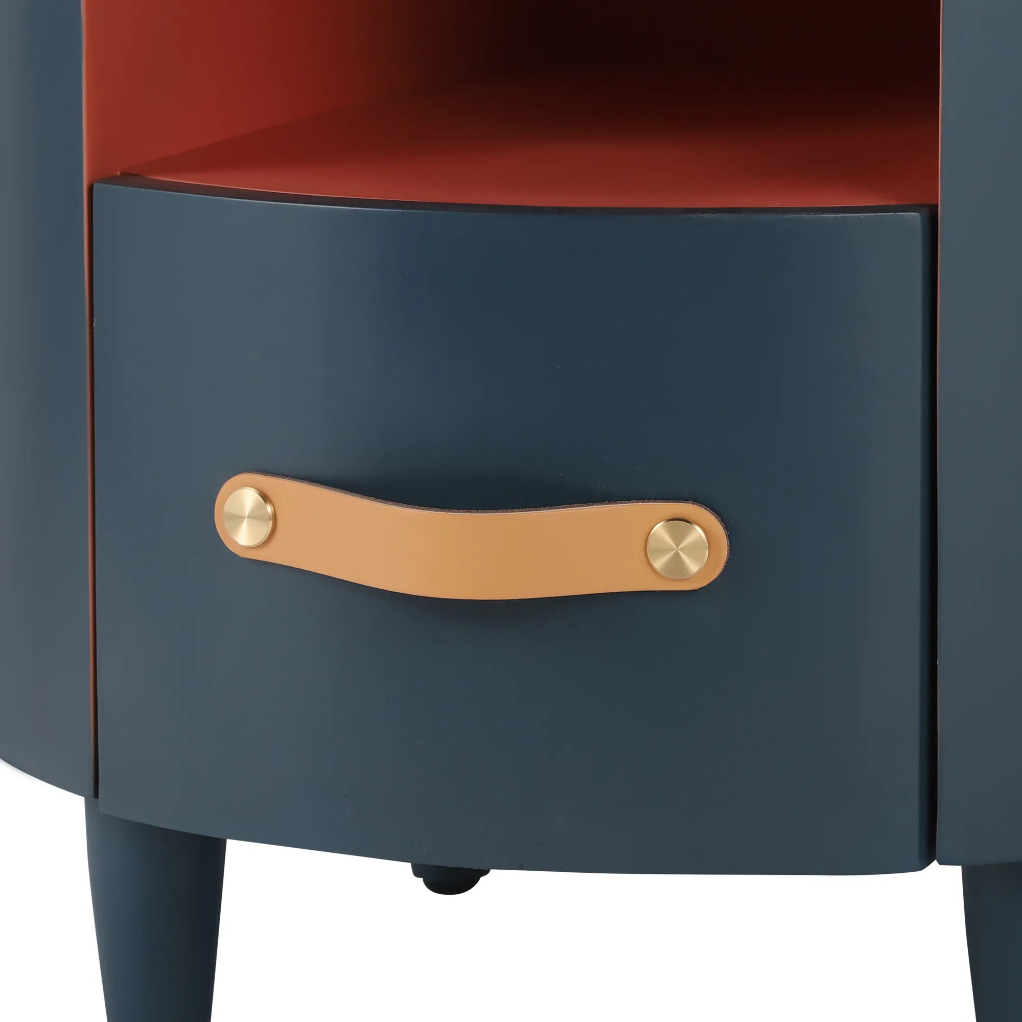 Modern Round Nightstand with Drawer