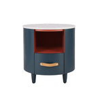 Modern Round Nightstand with Drawer