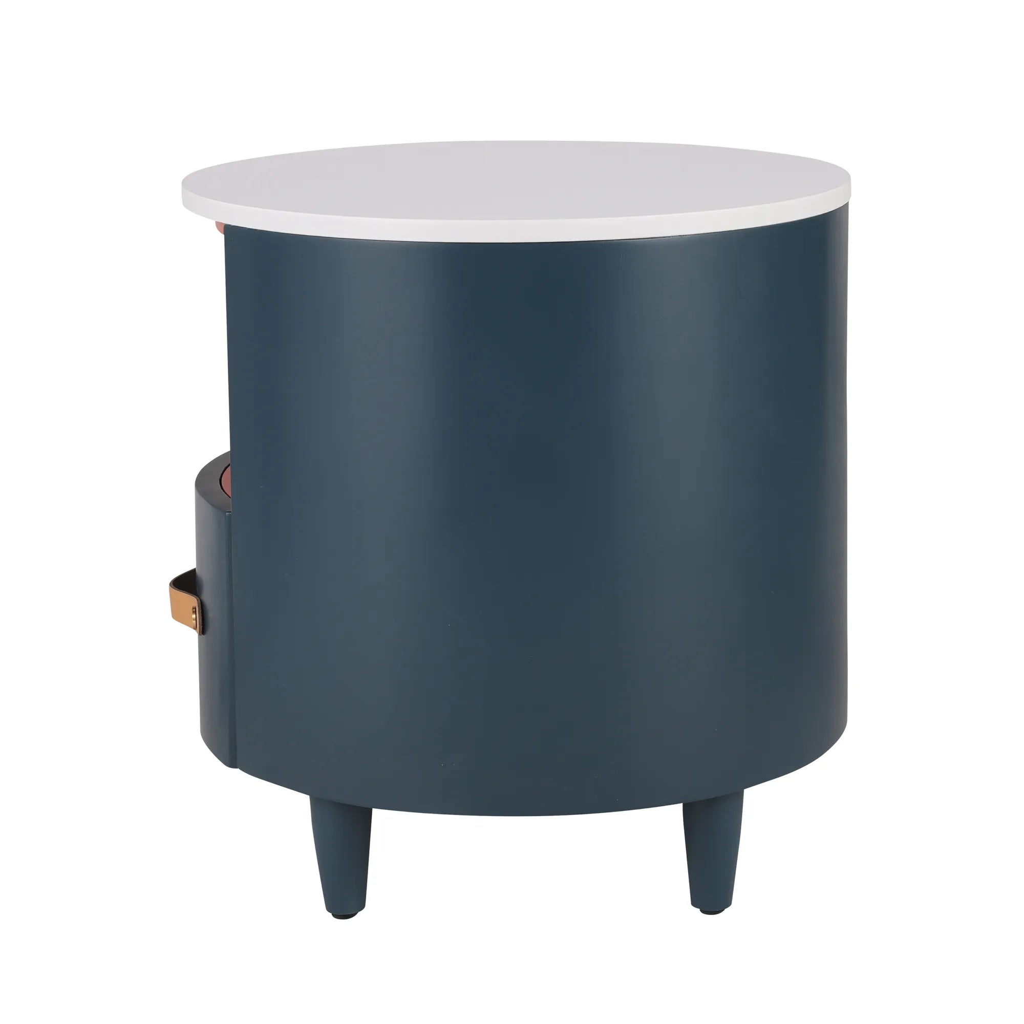 Modern Round Nightstand with Drawer