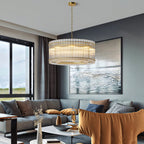 Modern Round Ripple Crystal Chandelier