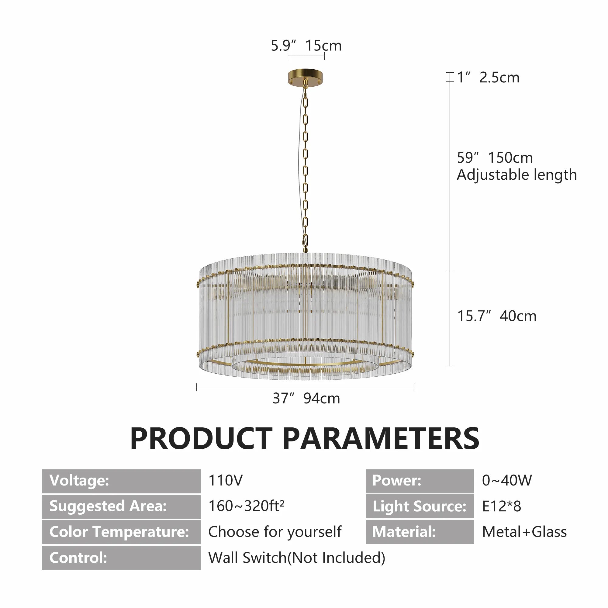 Modern Round Ripple Crystal Chandelier