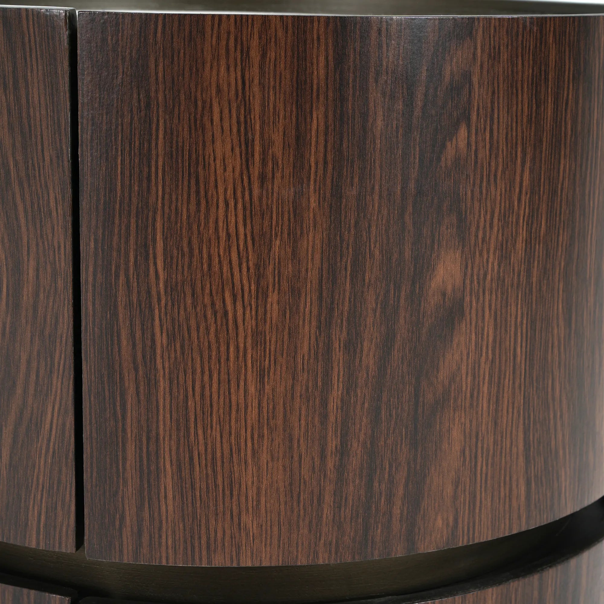 Walnut Round Side Table with Double-Layer Storage