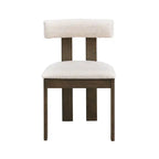 47" Modern Round Wooden Dining Table Set With Upholstered Chairs