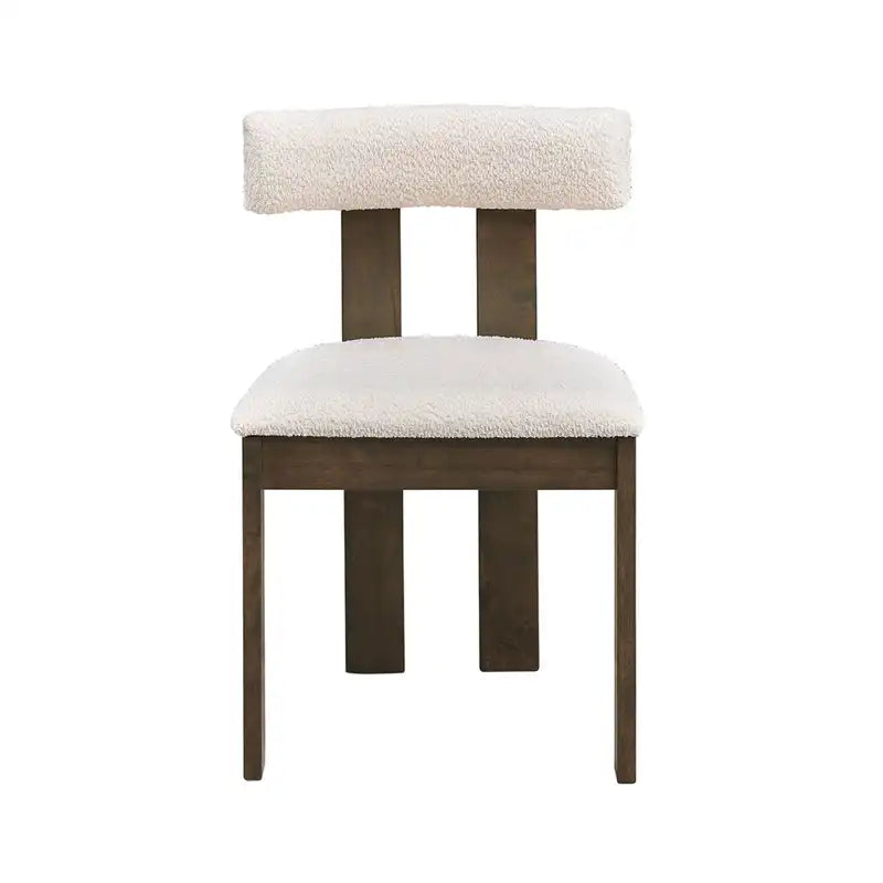 47" Modern Round Wooden Dining Table Set With Upholstered Chairs