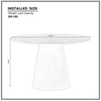 47" Modern Round Wooden Dining Table Set With Upholstered Chairs