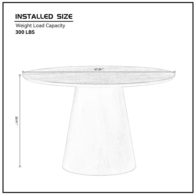47" Modern Round Wooden Dining Table Set With Upholstered Chairs