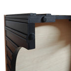 Modern Rustic Wooden Coffee Table with Black Arch Design Base