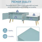 Modern Shoe Storage Entryway Bench with Upholstered Cushion