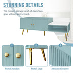 Modern Shoe Storage Entryway Bench with Upholstered Cushion