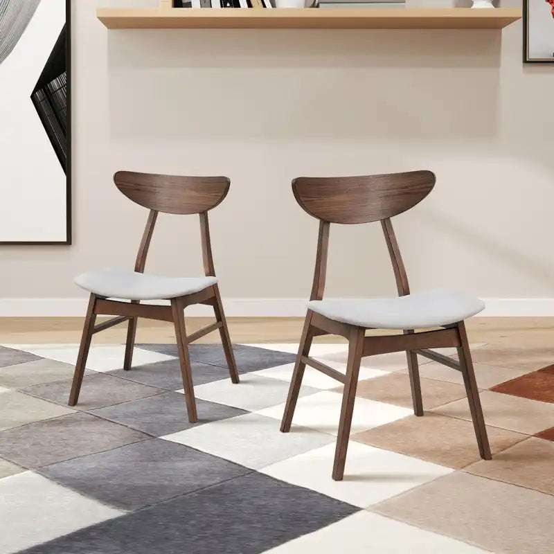 Modern Soft Upholstered Wooden Dining Chairs Set