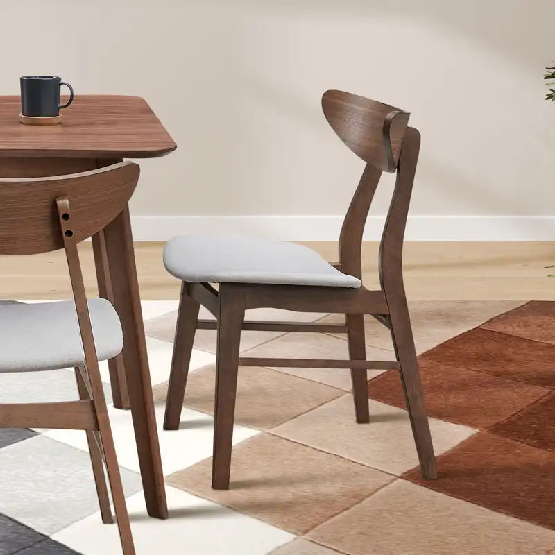 Modern Soft Upholstered Wooden Dining Chairs Set