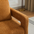 Modern Square Boucle Swivel Accent Chair with Open Back