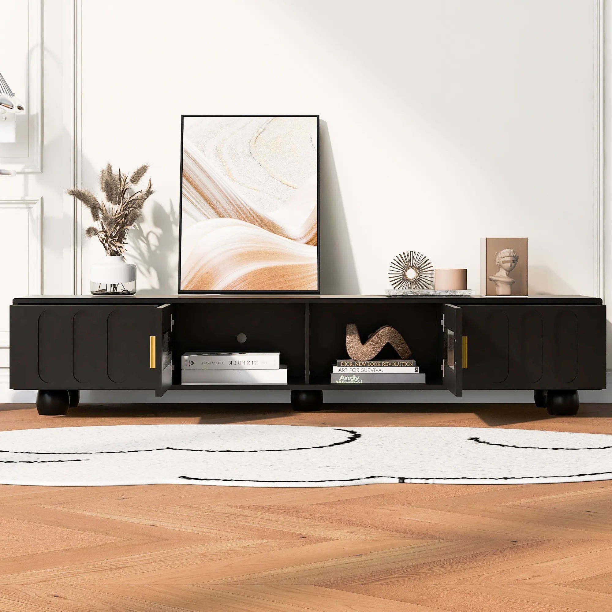 Modern TV Stand Media Console for TVs up to 80 Inches
