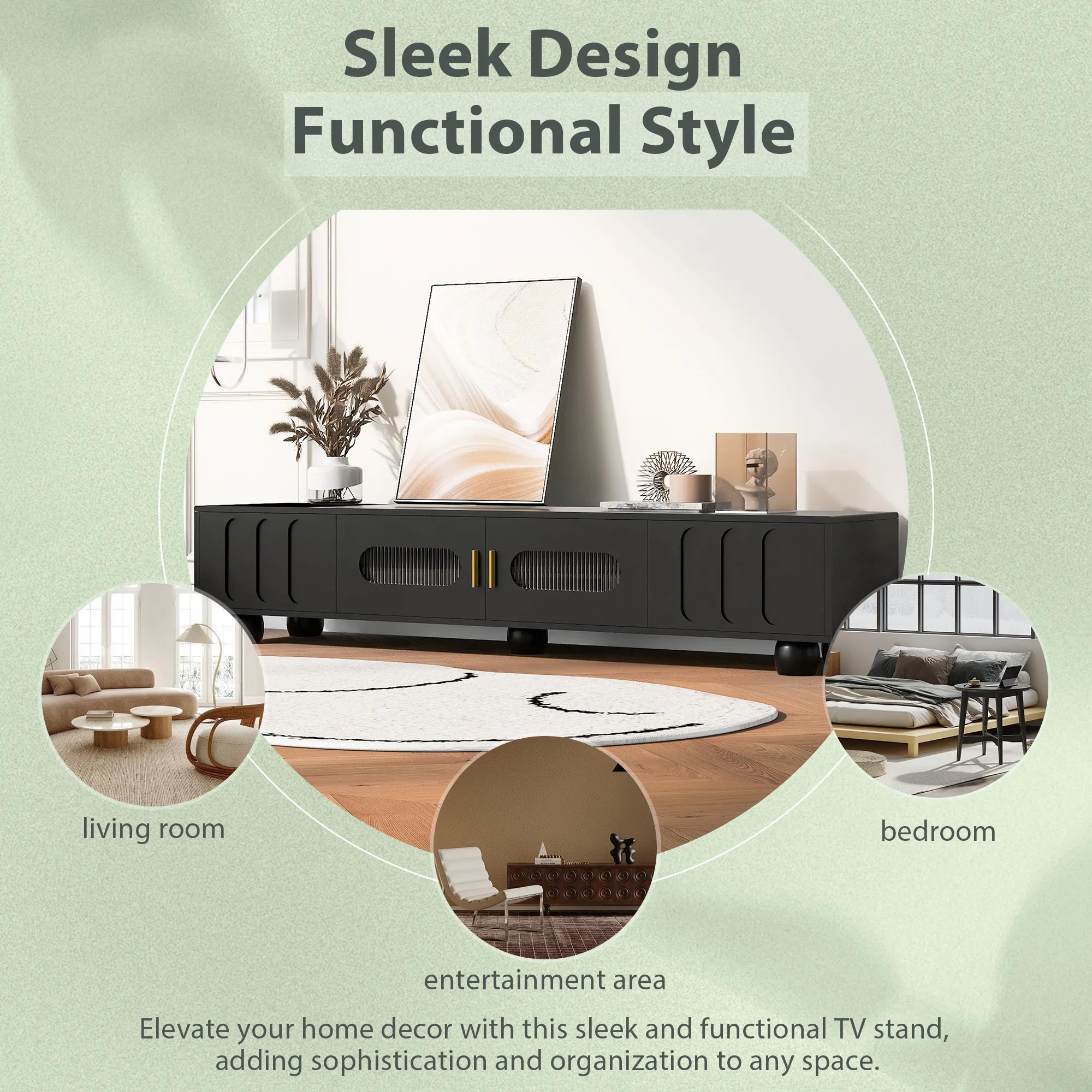 Modern TV Stand Media Console for TVs up to 80 Inches