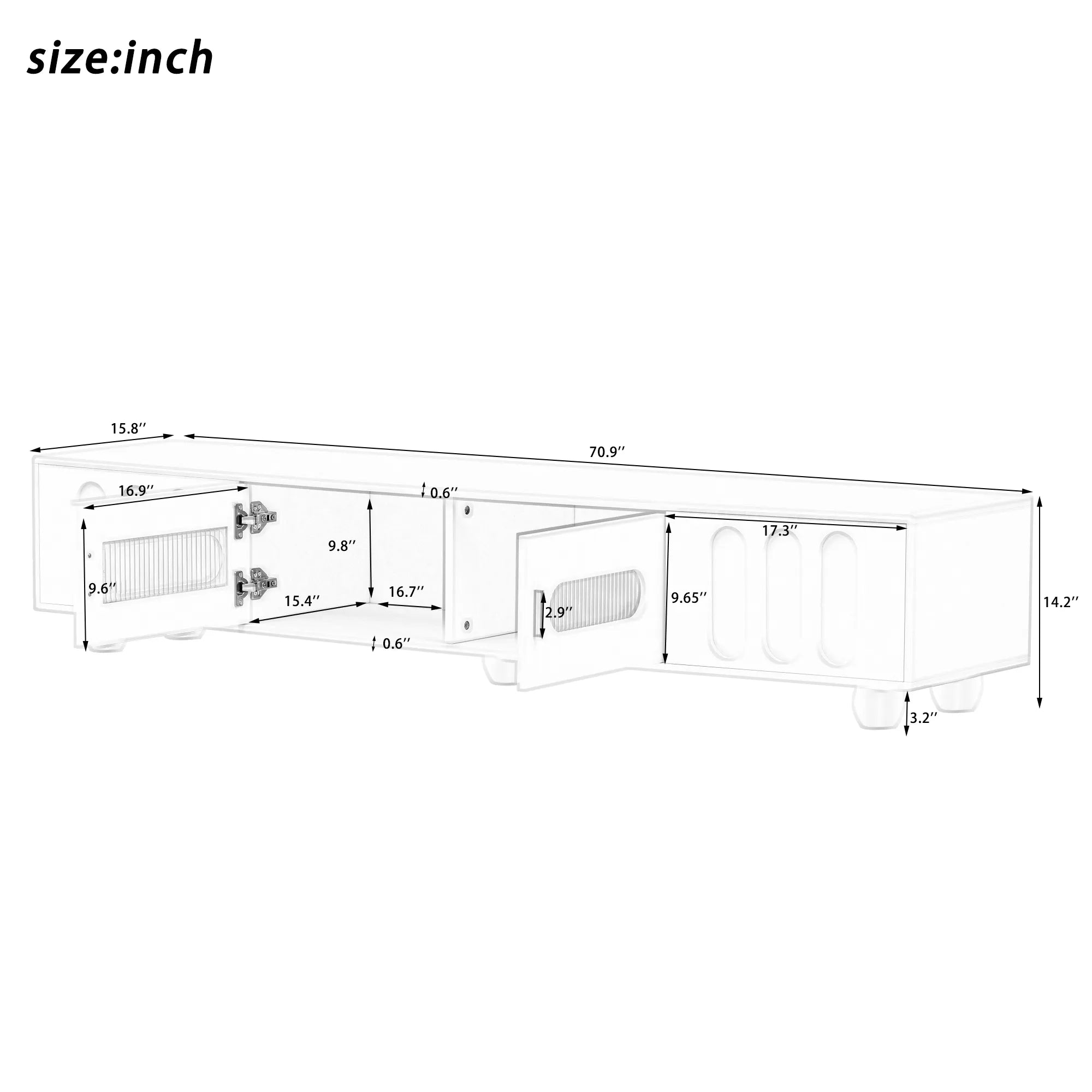 Modern TV Stand Media Console for TVs up to 80 Inches