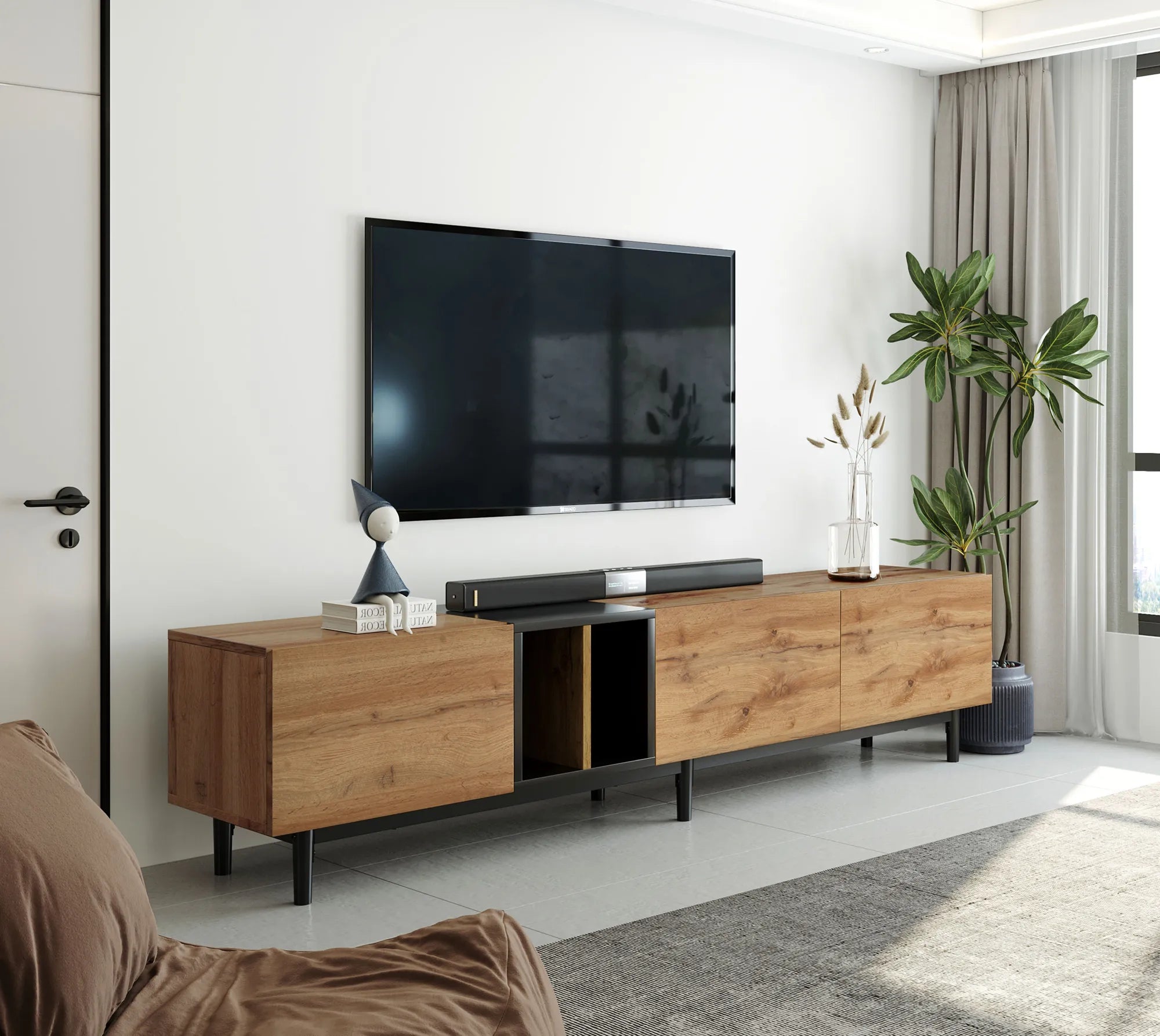 Modern TV Stand Media Console with Large Storage