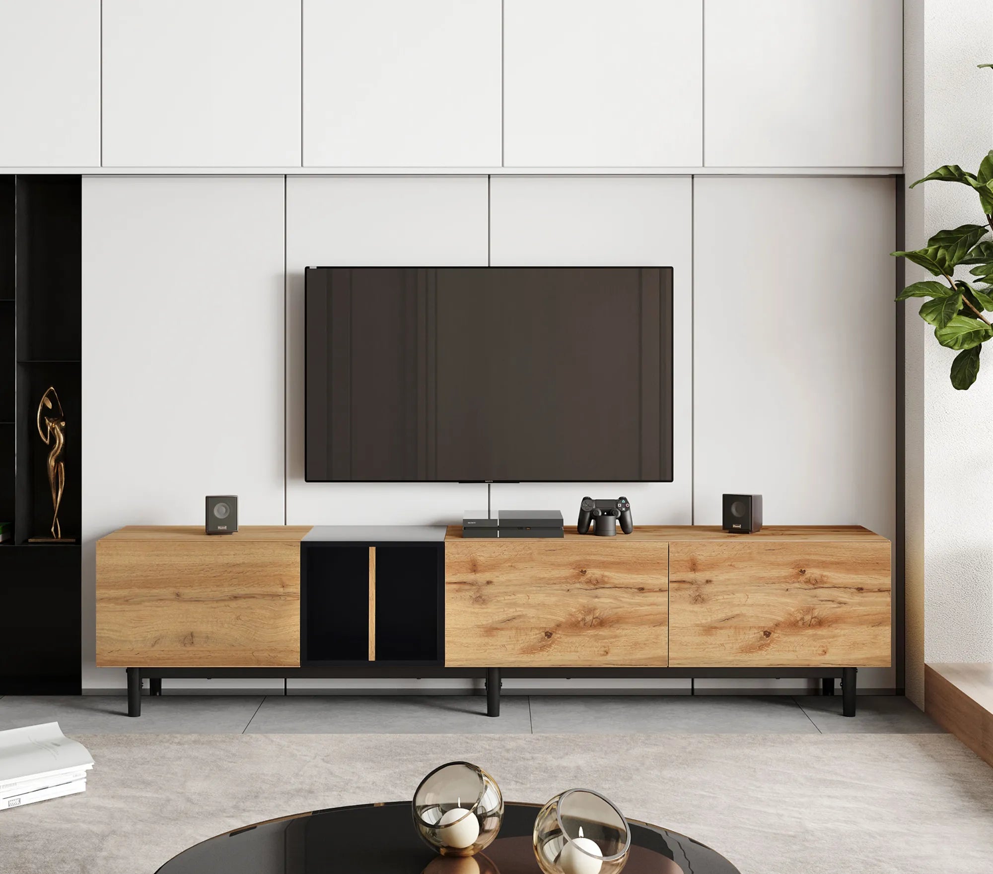 Modern TV Stand Media Console with Large Storage