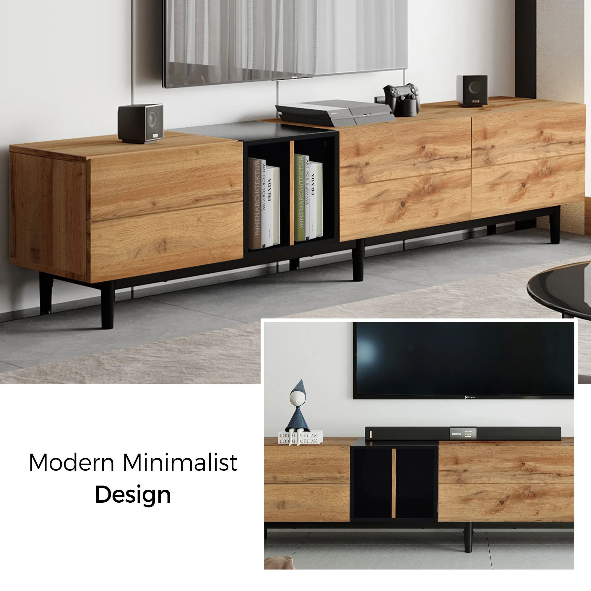 Modern TV Stand Media Console with Large Storage