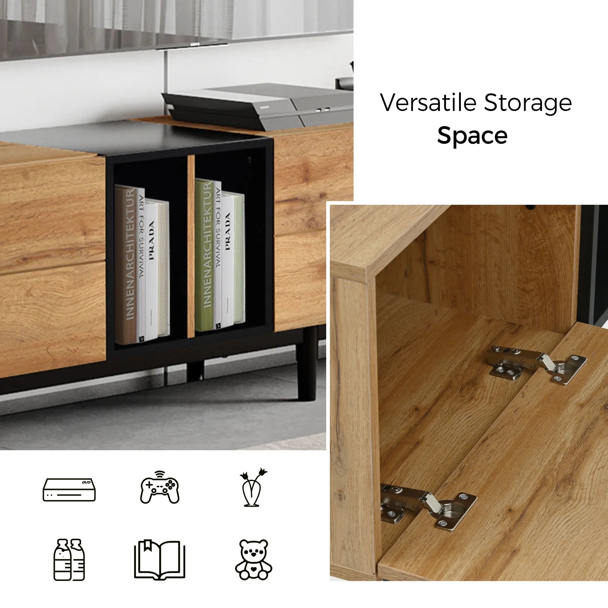 Modern TV Stand Media Console with Large Storage