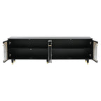 Modern TV Stand with Arch Fluted Glass Doors